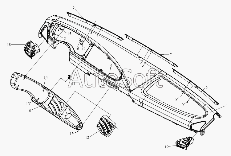 CA-3252 (P2K2T1A): Компоненты щитка приборов (I)