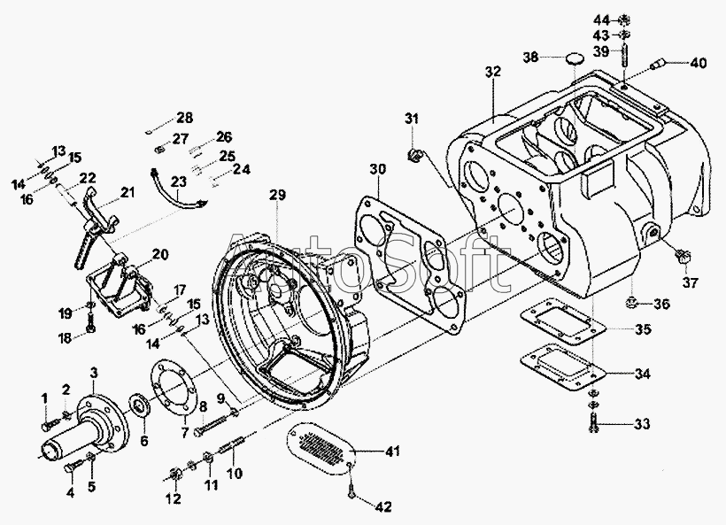 CA-3252 (P2K2T1A): Сцепление и корпус КПП