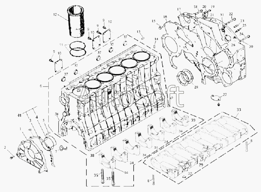 CA-3252 (P2K2T1A): Элементы блока цилиндров