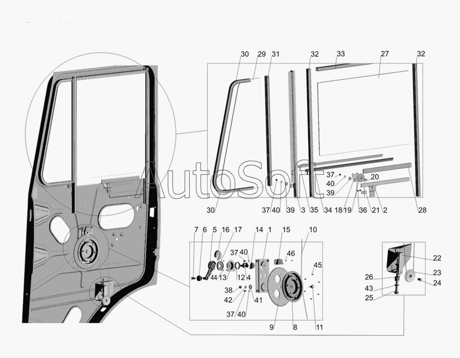 МАЗ-437030 (Зубренок): Установка стеклоподъемника и ручки стеклоподъемника
