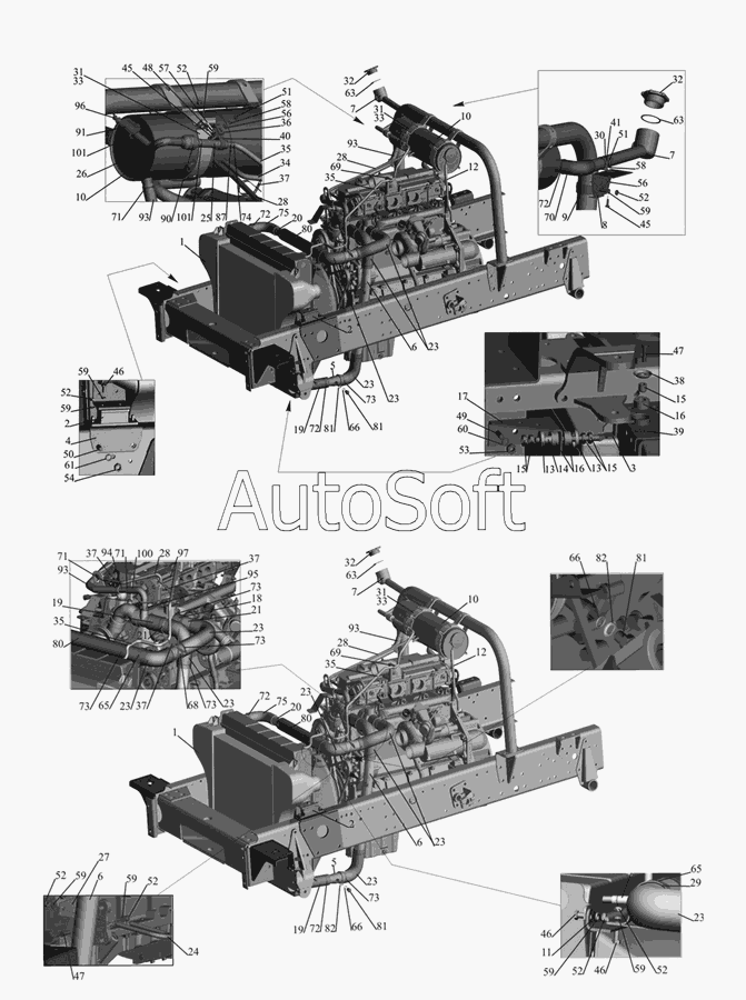 МАЗ-437030 (Зубренок): Установка системы охлаждения 437030-1300005