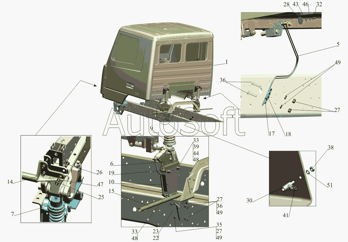 МАЗ-650108: Установка кабины 6501-5000002-010