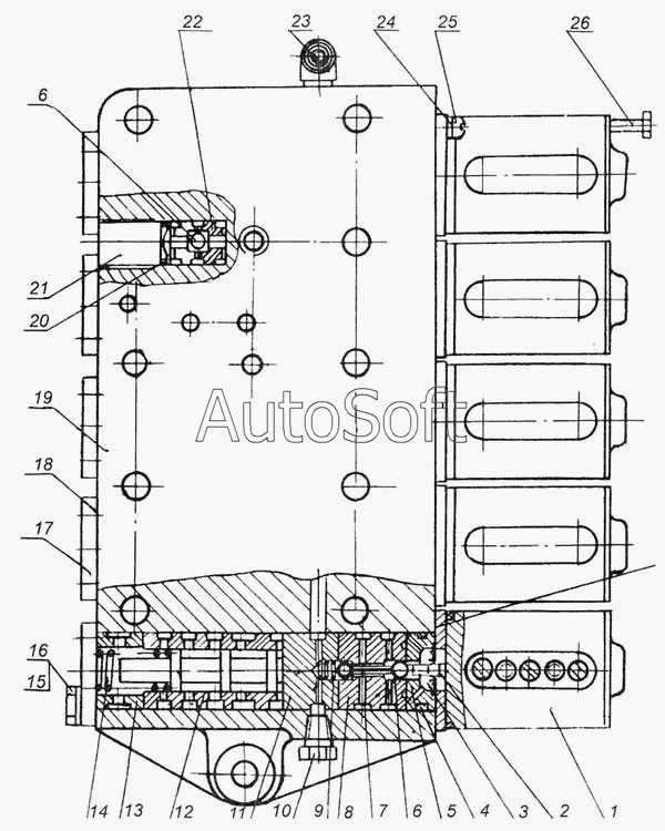 МоАЗ-7505: Коробка золотниковая 7505-1712252-20
