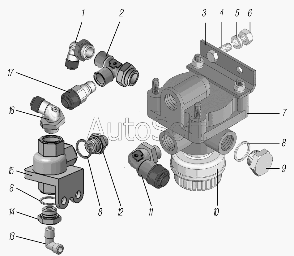 УРАЛ-4320-1151-59: Установка клапана ускорительного