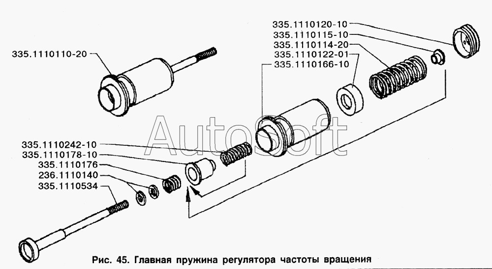ЗИЛ-433100: Главная пружина регулятора частоты вращения