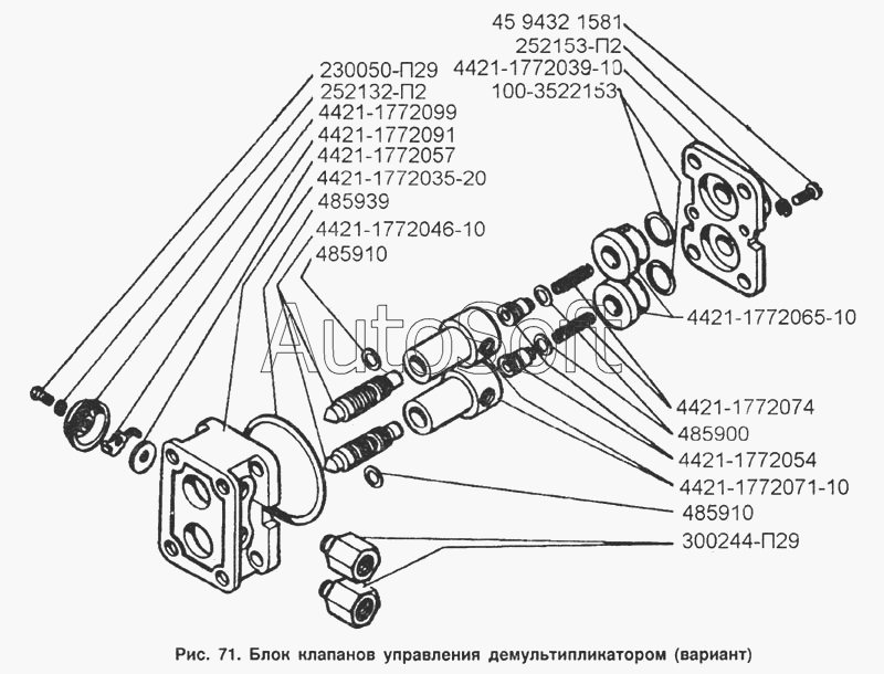 ЗИЛ-433100: Блок клапанов управления демультипликатором (вариант)